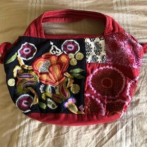 Jasper & Jeera boho patchwork, studs zipper tote